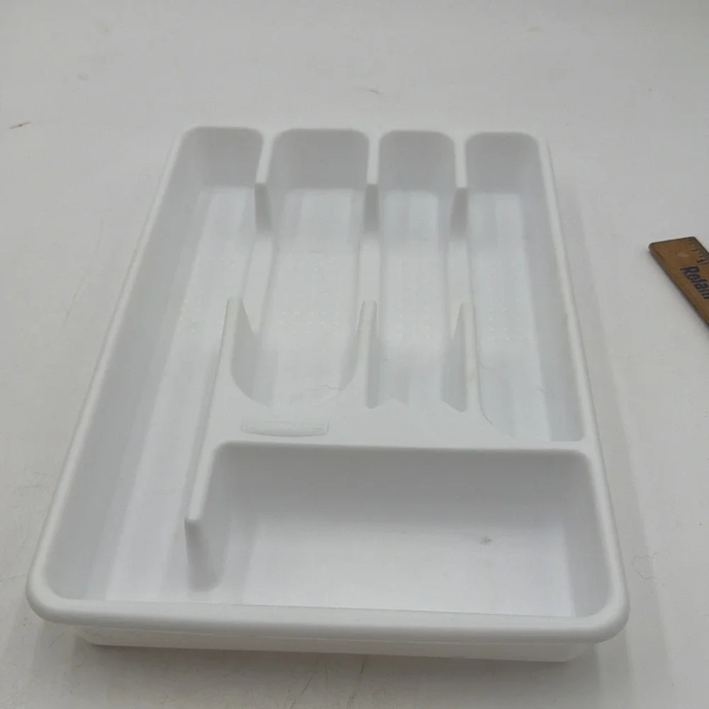 Vintage Rubbermaid 2919 White Silverware Tray/Utensil Drawer Organizer USA